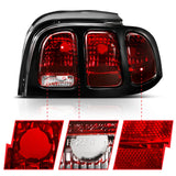 ANZO 1994-1998 Ford Mustang Taillight Dark Red Lens (OE Style) - 321350