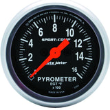 Autometer Sport-Comp 52mm 0-1600 Deg F Electronic EGT Gauge Kit - 3344
