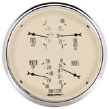 AutoMeter Gauge Quad 5in. 240 Ohm(e) to 33 Ohm(f) Elec Antique Beige - 1810