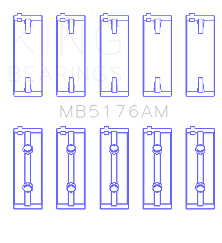 King Engine Bearings Mitsubishi 4G93 SOHC (Size 0.75) Main Bearing Set - MB5176AM0.75