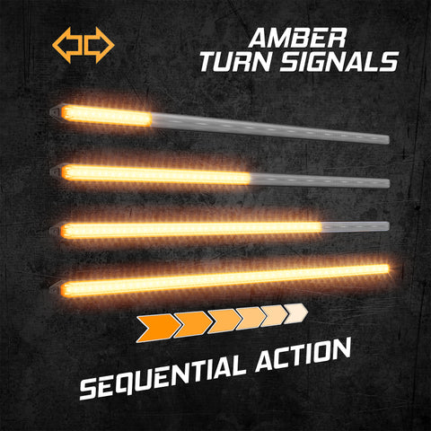 XK Glow 9In Switchback Grill Lights with Start-up Animation & Sequential Turn Signals - XK041029-9