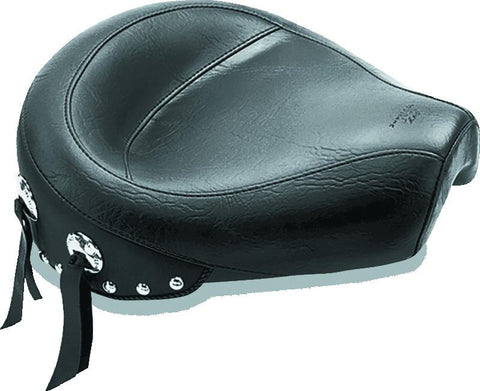 Mustang 82-03 Harley Sportster Wide Touring Solo Seat w/Studs - Black - 75702