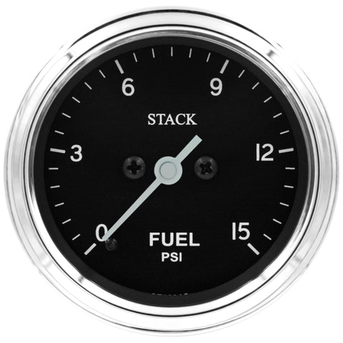 Autometer Stack 52mm 0-15 PSI 1/8in NPTF Male Pro Stepper Motor Fuel Pressure Gauge - Classic - ST3304C