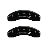 MGP 4 Caliper Covers Engraved Front & Rear With stripes/Journey Black finish silver ch - 12200SJNYBK