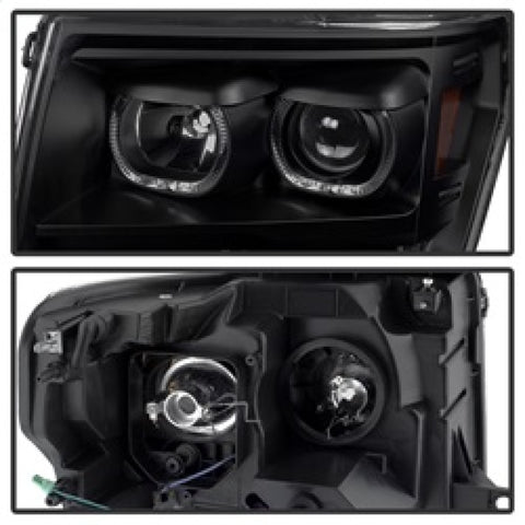 xTune Ford F150 09-14 Projector Headlights Halogen Model Only LED Halo Black PRO-JH-FF15009-CFB-BK - 9032226