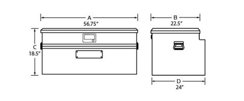 Tradesman Aluminum Flush Mount Truck Tool Box Full/Wide (56in.) - Brite - 9456WB