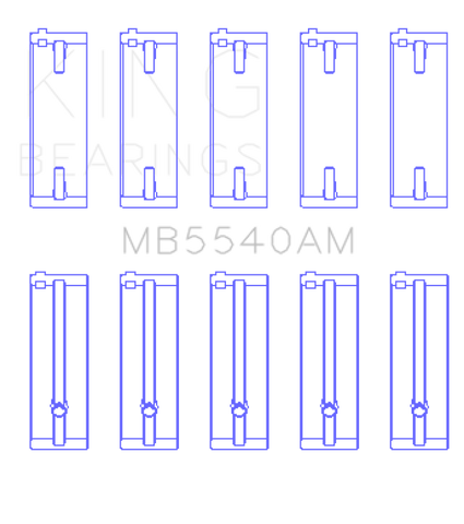King Engine Bearings Isuzu 4Xc1/T/4Xe1W (Size +0.75mm) Main Bearing Set - MB5540AM0.75