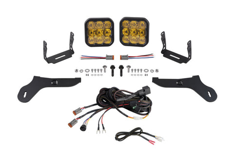 Diode Dynamics 17-20 Ford Raptor SS5 Bumper LED Pod Light Kit - Sport Yellow Combo - DD7345