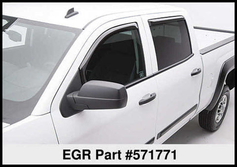 EGR 14+ Chev Silverado/GMC Sierra Crw Cab In-Channel Window Visors - Set of 4 (571771) - 571771