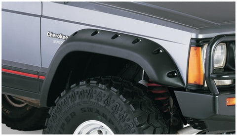 Bushwacker 84-01 Jeep Cherokee Cutout Style Flares 4pc Fits 4-Door Sport Utility Only - Black - 10911-07