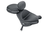 Mustang 04-09 Honda VTX1300C Wide Touring 2PC Seat w/Driver Backrest Studs - Black - 79560