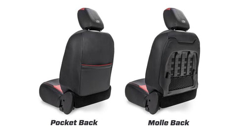 PRP 2018+ Jeep Wrangler/4Door/Gladiator/Non-Rubicon Front Seat Covers(Pair) - Black w/ Red Stitching - B039-01