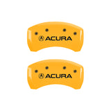 MGP 4 Caliper Covers Engraved Front & Rear Acura Yellow finish black ch - 39018SACUYL