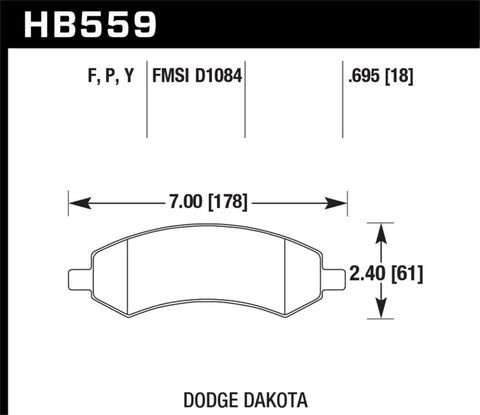 Hawk 05-16 Dodge RAM 1500 HPS 5.0 Front Brake Pads - HB559B.695