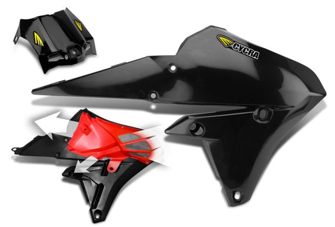 Cycra 15-19 Yamaha WR250F Powerflow Radiator Shrouds - Black - 1CYC-1782-12