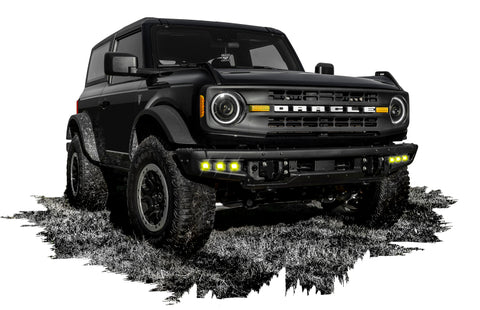 ORACLE Lighting 21-22 Ford Bronco Triple LED Fog Light Kit for Steel Bumper - Yellow - 5890-006