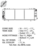 CSF 88-90 Jeep Cherokee 4.0L Heavy Duty 3 Row All Metal Radiator - 2572