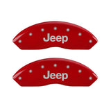 MGP Front set 2 Caliper Covers Engraved Front JEEP Red finish silver ch - 42009FJEPRD