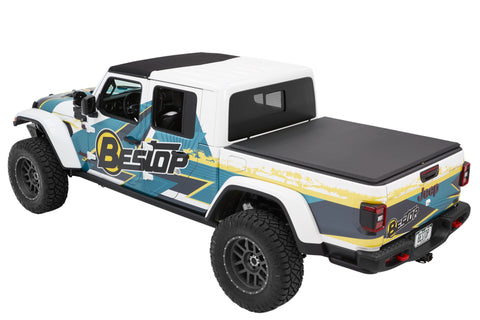 Bestop Roll Soft Tonneau - 20-26 Jeep Gladiator For 5 Ft. Bed EZ-Roll (Black Diamond) - 19280-35