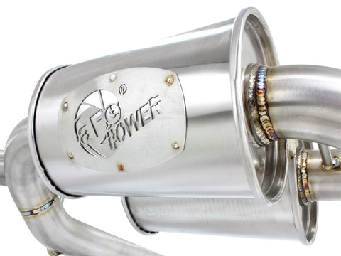 aFe MACHForce XP SS-304 Polish Tip 2.5in Dia Cat Back Exhaust 12-14 BMW 335i (F30) 3.0L (t) - 49-36326-P