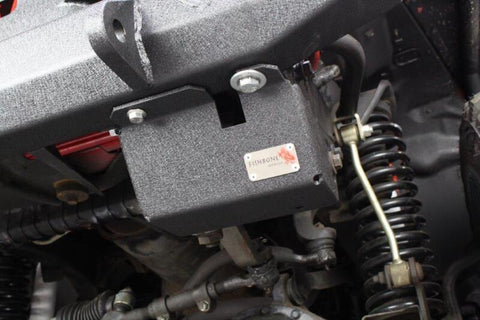 Fishbone Offroad 97-06 Jeep Wrangler TJ Steering Box Skid Plate - Black Textured Powdercoat - FB23065