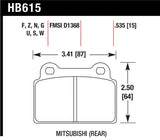 Hawk EVO X DTC-60 Race Rear Brake Pads - HB615G.535