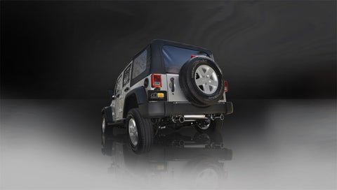 Corsa 2007-2011 Jeep Wrangler 3.8L/12-14 Wrangler 3.6L Polished Sport Axle-Back Exhaust - 24412