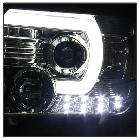 Spyder GMC Sierra 14-16 Projector Headlights Light Bar DRL Chrome PRO-YD-GS14-LBDRL-C - 5080622
