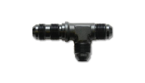 Vibrant -6AN Bulkhead Adapter Tee on Run Fittings - Anodized Black Only - 10626
