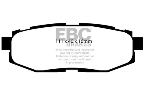 EBC 12+ Scion FR-S 2 Yellowstuff Rear Brake Pads - DP41758R