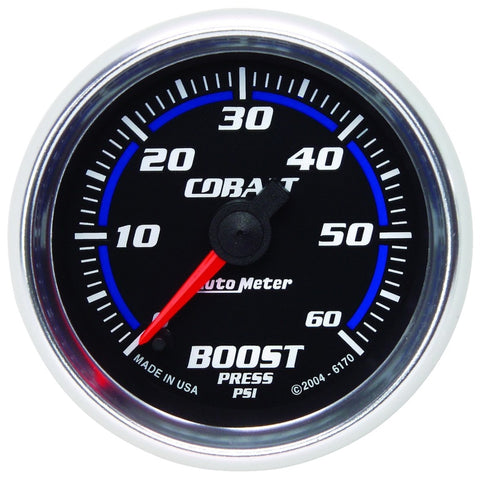Autometer Cobalt 52mm 0-60 PSi Boost Gauge - 6170