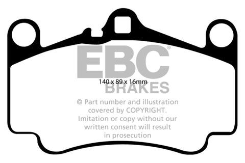 EBC 03-05 Porsche 911 (996) (Cast Iron Rotor only) 3.6 Carrera 4S Orangestuff Front Brake Pads - DP91515