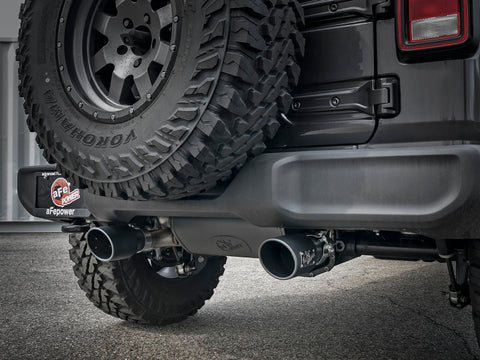 aFe Rebel Series 2.5in 409 SS Cat-Back Exhaust w/ Black Tips 18-19 Jeep Wrangler (JL) V6 3.6L - 49-48076-B