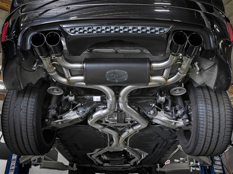 aFe MACH Force-Xp 3.5in. 304 SS C/B Exhaust System 15-18 BMW X5 M (F85) V8-4.4L (tt) - Black Tip - 49-36341-B