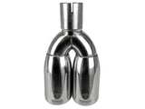 aFe Takeda 304 Stainless Steel Clamp-on Exhaust Tip Polished 2-1/2ininlet x 3-1/2in Outlet X 12in L - 49T25374-P121