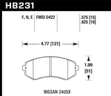 Hawk 89-93 240SX LE & SE (non-ABS) & Base / 94-96 240SX SE & Base Blue 9012 Race Front Brake Pads - HB231E.625