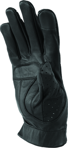 River Road Tucson Leather Perforated Gloves Black - Small - 094472