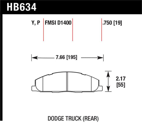 Hawk 09-14 Dodge Ram 2500/3500 Rear LTS Brake Pads - HB634Y.750