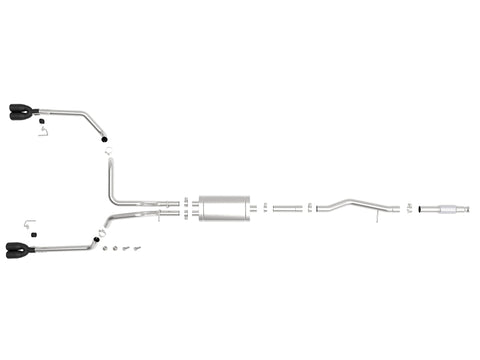 aFe Vulcan Series 3in-2-1/2in 304 SS Cat-Back 2019 GM Silverado / Sierra 1500 V8-5.3L w/ Black Tips - 49-34104-B