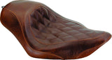 Mustang 04-21 Harley Sportster Wide Tripper Solo Seat Diamond Stitch- Distressed Brown - 76730