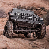 Westin 18-19 Jeep Wrangler JL WJ2 Full Width Front Bumper w/Bull Bar Textured Black - 59-80115