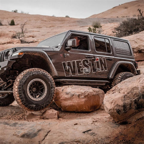 Westin/Snyper 2018+ Jeep Wrangler JL Unlimited 4DR Triple Tube Rock Rail Steps - Textured Black - 42-6025