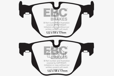 EBC 10-14 BMW X5 3.0 Turbo (35) Greenstuff Rear Brake Pads - DP62009