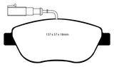 EBC 12+ Fiat 500 1.4 Turbo Abarth Greenstuff Front Brake Pads - DP21383