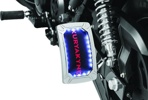 Kuryakyn Nova Curved Vertical Mount Side License Plate Holder Chrome - 3190