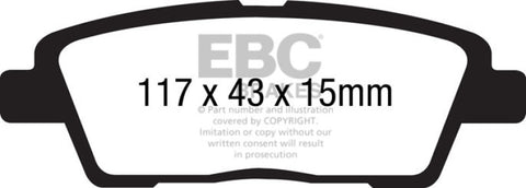 EBC 10-11 Hyundai Genesis 3.8 Ultimax2 Rear Brake Pads - UD1551