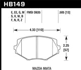 Hawk 94-97 & 99-03 Mazda Miata HT-10 Race Front Brake Pads - HB149S.505