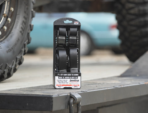 PRP Cam-Lock 1in.x10ft. Tie Down with Snap S Hooks and Soft Tie - Black - Pr. - 13801-2