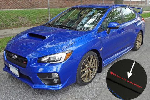 Rally Armor 15-21 Subaru WRX/STI (Sedan ONLY) White UR Mud Flap w/ Red Logo - MF32-UR-WH/RD