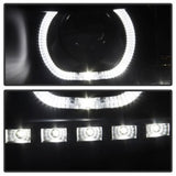 xTune Chevy Silverado 1500/2500/3500 07-13 LED Halo Projector Headlights Black PRO-JH-CSIL07-CFB-BK - 9032189